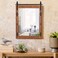 Zvyteay Farmhouse Wall Mirror, 22" x 30" Rustic Wood Hanging Mirror with Metal Bracket, Vanity Mirror Barn Door Mirror for Bathroom, Living Room, Entryway
