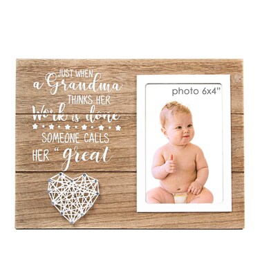 VILIGHT Great Grandma Gifts Picture Frame - Pregnancy Announcement Present for New Great Grandmother - 4x6 Inches Photo