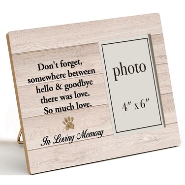 Dog Memorial Gifts for Loss of Dog, in Memory of Dog Gifts, Pet Memorial Gifts for Dogs Cats Wooden Photo Frame, Loss of Cat Sympathy Gift Loss of Dog Sympathy Gift (Photo 4x6 Inches)