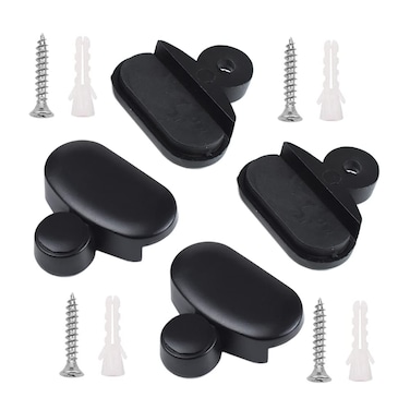 4 Pieces Zinc Alloy Mirror Clips Wall-Mounted Mirrors Clips Mirror Brackets Mirror Mounting Clips Glass Clips Clamps Holder for 3-5mm Thick Mirror, Oval, Black