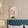 FLYMUHJIA Arched Wall Mounted Vanity Mirror Full Body Length Makeup Bathroom Bedroom Living Room Security Mirrors Aluminium Alloy Frame for Wall Decor 24.02 * 35.98 Inches Gold