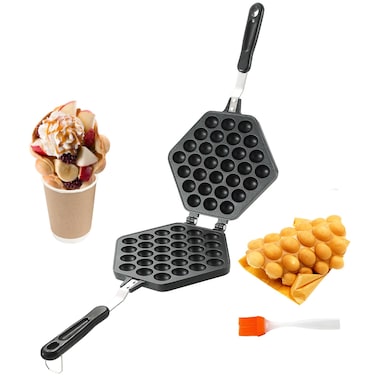 MYFULLY Bubble Waffle Maker Pan   Egg Bubble Pan Aluminum Alloy Eggettes Pan Double-sided Bubble Waffle Maker For Home Kitchen Use
