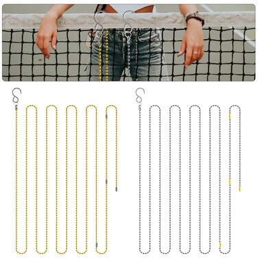 2pcs Volleyball Net Height Chains, Volleyball Net Height Measuring Chains with Instructions, Volleyball Net Setter Chain Volleyball Referee Equipment for Outdoor Training (2 Colors)