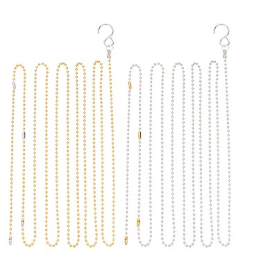 GOMAKERER 4 Pcs Volleyball Net Height Chains, 2 Colors Volleyball Net Setter Chains Net Height Chains Measuring Chains Volleyball Referee Equipment for Outdoor Training(Platinum and Golden)