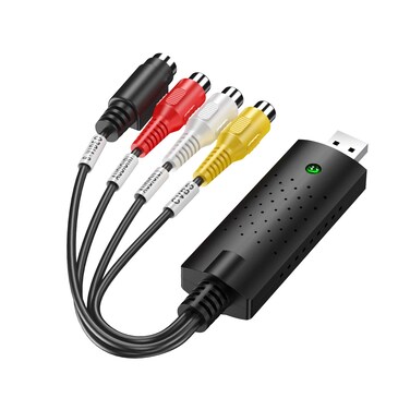 VHS C to DVD VCR Capture Card,2.0 USB VHS to Digital Converter,AV to USB Convert Analog to Digital,for RCA to USB-Convert VHS Mini DV VCR Hi8 DVD to Digital for MAC Windows Vista (USB Adapter)