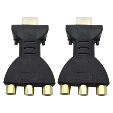 2-Pack HDMI Male to 3 RCA Female Composite AV Video Audio Adapter Converter Compatible Devices Television, DVD Player, Personal Computer, Projector