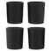 ARTIBETTER 4Pcs Romantic Glass Candle Cup Simple Table Candle Holder Frosted Home Candlestick (Black)