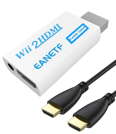 Eanetf Wii to HDMI Converter, Wii to HDMI 1080P with 5ft High Speed HDMI Cable Wii2 HDMI Adapter Output Video&amp;Audio with 3.5mm Jack Audio, Support All Wii Display 720P, NTS
