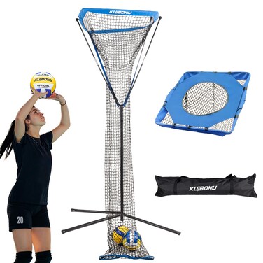 KuiBonu Volleyball Setter Trainer Net - Adjustable Height Volleyball Target Net   Volleyball Rebounder with Sturdy Steel Base   Perfect for Serving, Spiking and Setting Training