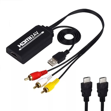 NAKVMN HDTV2AV Signal Converter, Hardware Conversion, HDMI Input, NTSC/PAL Output, Compatible with PC, Laptop, Roku, Chromecast, Apple TV, Xbox, DVD, Supports 1.3 HDMI
