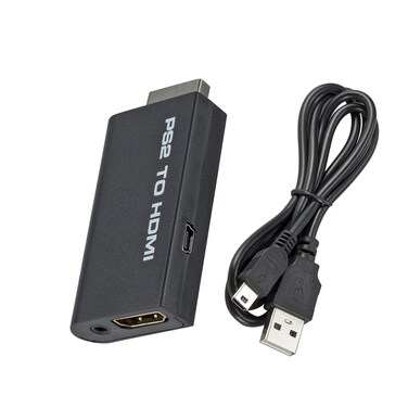 Finera PS2 to HDMI Converter Adapter, Video Converter PS2 to HDMI with 3.5mm Audio Output for HDTV HDMI Monitor Supports All PS2 Display Modes