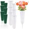 Goaste 6 Pack Cemetery Vases with Spikes, Memorial Floral Vases with Foam Inserts, Grave Flower Holder Cones for Outdoor Use, Lawn Headstone Graveside Decoration, Fresh or Artificial Flowers, White