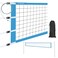Olybeaka Professional Volleyball Replacement Net 32x3FT with Aircraft Steel Cable &amp; 4 Widened Straps, Upgraded Weather Resistance Volleyball Net Only (Blue)