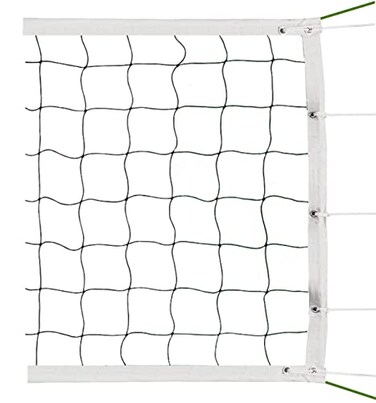 Official Tournament Volleyball Net Outdoor with Tear-Resistant Border  2 Aircraft Wire Rope Top &amp; Bottom, Heavy Duty 32x3FT Volleyball Net for Backyard Schoolyard Beach, Pro Volleyball Net