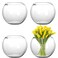 YOUEON 4 Pack Glass Bubble Bowl Vases, 6" W x 4.5" H Glass Terrarium Bowls Fish Bowls Round Glass Vase Candle Holders, Globe Flower Vase Centerpiece for Wedding Event Home Decor