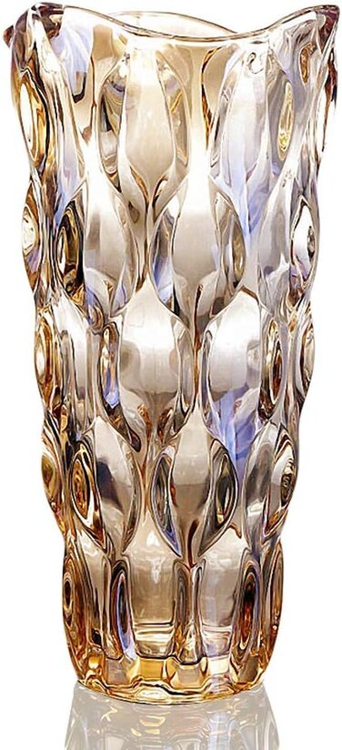 Flower Vase for Decor Glass Gold Vase 11.8" Tall