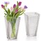 Yarlung 2 Pack Crystal Glass Vase, 9 Inch Large Flower Vases for Table Centerpieces, Heavy Duty Bouquet Vases for Home Decor, Living Room, Wedding