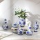 Dandat 6 Pcs Blue and White Porcelain Vase Sets Mini Chinoiserie Vase Classic Ceramic Chinese Floral Vase for Christmas Centerpieces Bookshelf Living Room Decor Table Centerpieces