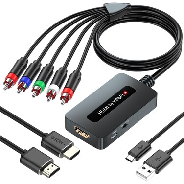 Generic HDMI to Component Converter, 1080P HDMI to YPbPr Converter, HDMI Component Converter for DVD/STB/PS3/PS4 to Display on Traditional TV with Component Input(Not Support 4k)