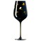 Crystal Stemmed Skiing, Apres Ski Skiier Wine Glasses Goblets - 1 Glass - 14oz Vibrant Themed Winter Snow Sports Ski &amp; Snowboard Frosted Glass, Black &amp; Gold Etched, Great for Gifts for Her, Him Skier