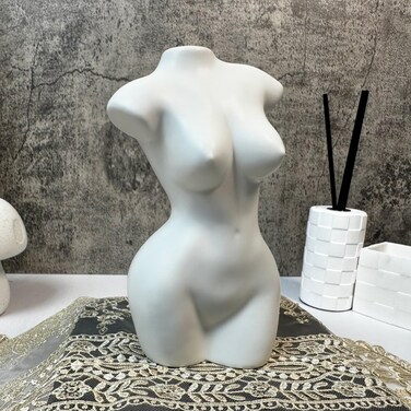 NAKOR HOME Body Vase Female Form,Woman Body Vase,Butt Vases Bust Vase,Cute Small Funny Novel Funky Vase Home Decor,Matte White Ceramic