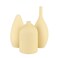Speack Ceramic Small Vase Set of 3, Farmhouse Coffee Table Decor Book Shelf Decorative, Yellow