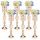 6 Pieces Metal Diamond Crystal Wedding Centerpiece Vases Wedding Flower Trumpet Vase with Crystal Bead 24 Inch Tall Gold Vases for Centerpieces Trumpet Stand Flower Stand for Wedding Birthday Event