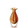 C&Atilde;&iexcl; d'Oro Small Glass Vase Hippie Red/Yellow Canes Hand Blown Murano-Style Art Glass - Model N&Acirc;&ordm; 2