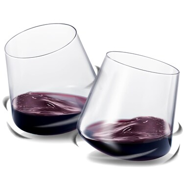 Un-Spillable Stemless Wine Glasses   Single   Spill-Proof Aerating Wine Glass, No Stem Tilted Glassware for Whiskey, Champagne, Cocktail, Water, Wine Aerator Spill Resistant Gift For Her, Him 13.5OZ