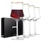 JEKOSEN Crystal Wine Glasses with Gold Rim 17 Ounce Set of 4 Long Stem Clear Wine Glasses Premium Crystal Gift for Christmas, Birthday, Anniversary or Any Special Occasion