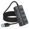 HATMINI 5FT 4-Port USB3.0 Expander Hub,USB 3.0 Fast Data Hub with Individual LED Power On/Off Switches&iuml;&frac14;&OElig;Portable USB Port Extender for PC,USB Flash Drives and More