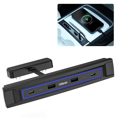 VIJIM Tesla USB Hub for Model Y 2021-2024 Model 3 2021-2023 Center Console, Tesla Model 3/Y Accessories Docking Station, Support USB-C Fast Charging