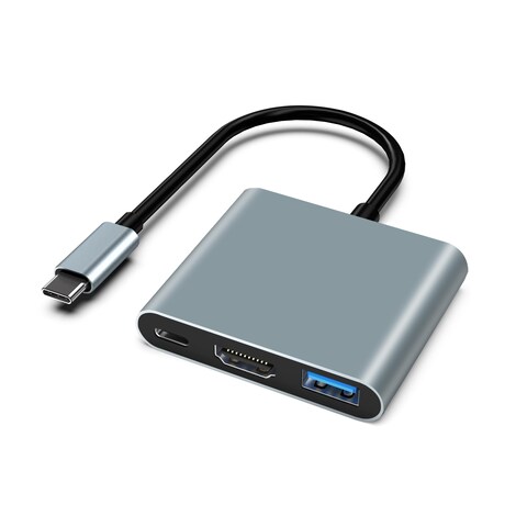 USBC to HDMI Adapter, for iPhone 15&#39; USB C Digital AV Adapter Multi-Port AV Adapter with 4K HDMI Output USB 3.0 Port and USB-C Fast Charging Port Compatible with MacBook Pro, iPad Air