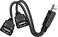 USB 2.0 A Male to 2 Dual USB Female Jack Y Splitter Hub Power Cord Extension Adapter Cable USB Splitter, USB Charging Cable,for Laptop/Car/Data Transfer/Charging, etc.