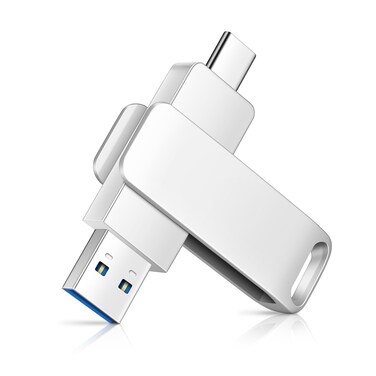 USB Drive, 128G USB Flash Drive USB 3.0 Memory Stick Thumb Drive USB C Drive with Type C for Computer/Laptop/Android for Photo/Video/Music/File