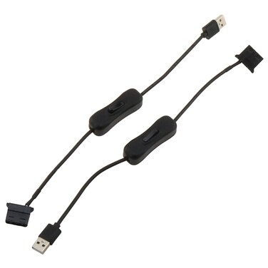DGZZI 2pcs USB to 4-Pin Molex Fan Power Cable Computer Case Adapter Cord with Switch 12V to 5V Fan Adapter Cable