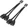 OwlTree 2 Pack Motherboard 9 Pin USB 2.0 to Dual 9 Pin Extension Splitter, Motherboard USB Splitter 9 Pin Header Cable, USB2.0 Header Splitter for Internal Computer Motherboard (Braided Black)