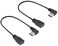HCFeng USB 3.0 Right Angle Male to Female Extension Cable USB 3.0 A Left Elbow Male to USB 3.0 A Female Adapter Super Speed USB 3.0 Male to Female Data Cable Black[30CM/1FT-2pack/left Elbow]