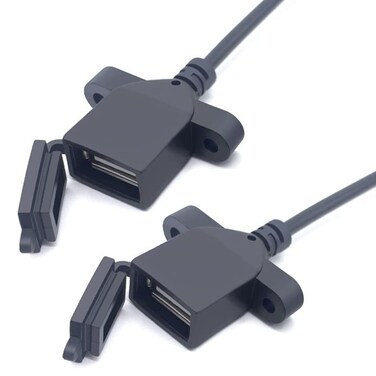 ezonpinzv USB Female Socket DustProof Cap Cable USB (AF) Type A Female Data Cable with Dustproof Cover Locked Dust-Proof USB 2.0 Female Port with Dustproof Cap Cover 2PCS