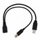 KKUANG 35cm Black USB 3.0 Female to Dual USB Male Cable Hard Drive Data Connection Cable Extension Cord Splitter Adapter for Mouse Printer USB Fan