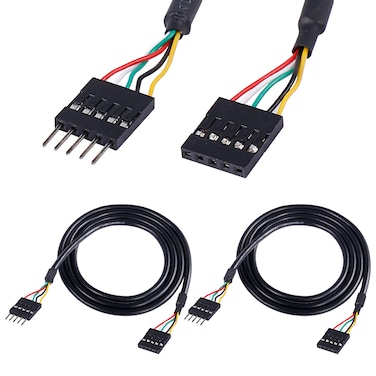 MEIRIYFA 5Pin USB IDC Header Extension Cable,2.54 Dupont 5-Pin Male to Female Motherboard Header Cable for USB Ports, Expansion Cards 3.3FT&iuml;&frac14;&circ;2 Pack&iuml;&frac14;&permil;