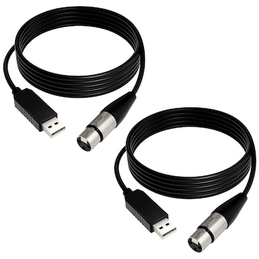 LIENIAO (2PCS) 5.9Ft USB to DMX Cable USB to DMX Interface Cable with FTDI Chip for DMX512 Protocol lighting equiptment DMX to USB Cable USB to DMX Interface Adapter