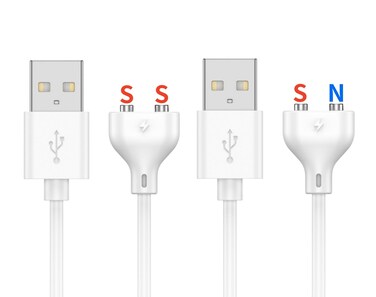 Kwevos Magnetic USB DC Charger Cable,2 Pack(1 Single Polarity &amp;1 Double Polarity) Replacement Charging Cord, 2Pins 31.4Inch 7MM/10MM Charger for Toys,Cleansor (1+1 7mm/0.27Inch)