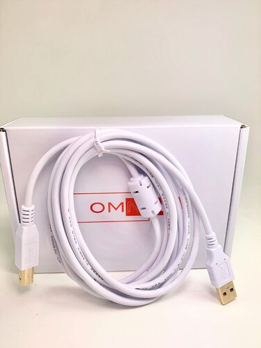 OMNIHIL White 8FT High Speed USB 2.0 Cable Compatible with Epson EcoTank ET-2400 Printer