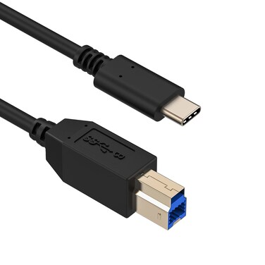 CBUS 6ft USB-C to USB-B USB 3.0 Cable Compatible with iFi Zen DAC, Dell Monitors, Printers Scanners, External Hard Drives, USB Hub Docking Stations &amp; More (Black)