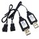 2 Packs Gel Ball Blaster SM-4P Charger, 7.4V Lipo Battery USB Charging Cables Accessories for Splatter Blaster, Compatible with Splat Orby Gun, RC Car Boat, Foam Flying Toy for Ages 14+, Black