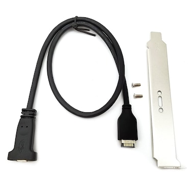 DEVMO USB 3.1 Front Panel Header to USB-C Type-C Female Extension Cable with Panel Mount Screw 40cm