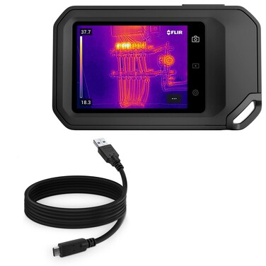 BoxWave Cable Compatible with FLIR C5 - DirectSync - USB 3.0 A to USB 3.1 Type C, USB C Charge and Sync Cable - 6ft - Black