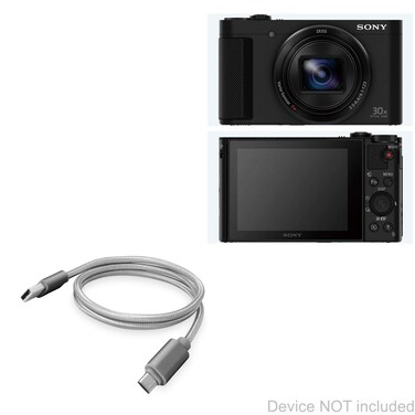 BoxWave Cable Compatible with Sony CyberShot DSC-HX90V - Micro USB DuraCable, Braided Micro USB Charging Cable - Space Grey