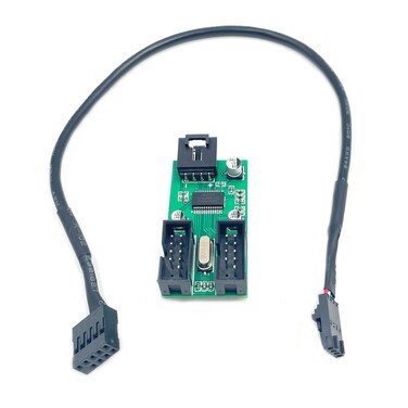 9pin USB Header Male 1 to 2 Female Extension Splitter Cable,Motherboard 9-Pin USB HUB USB 2.0 9 pin Connector Adapter Port Multilier